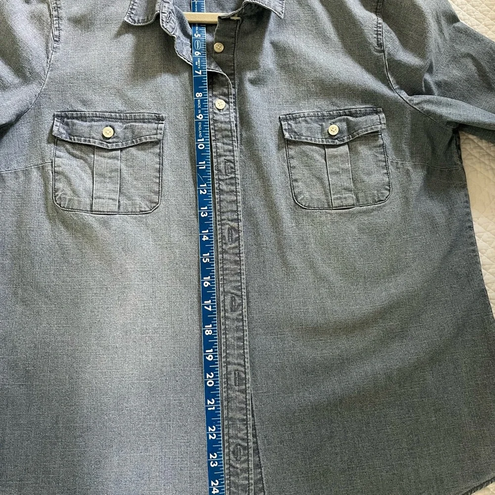 Vintage J. Crew Chambray Blue Denim Shirt - Picture 5 of 7